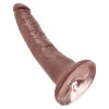 King Cock - Realistyczne Dildo Z Żyłkami I Przyssawką 18 CM Brązowy Kolor Skóry