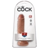 King Cock - Realistyczne Dildo Z Żołędziem Jądrami I Żyłkami 18 CM Ciemny Kolor Skóry