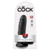 King Cock - Realistyczne Dildo Z Żołędziem Jądrami I Żyłkami 18 CM Czarny
