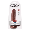 King Cock - Realistyczne Dildo Z Żołędziem Jądrami I Żyłkami 18 CM Brązowy Kolor Skóry