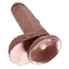 King Cock - Realistyczne Dildo Z Żołędziem Jądrami I Żyłkami 18 CM Brązowy Kolor Skóry