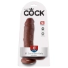 King Cock - Realistyczne Dildo Z Żołędziem Jądrami I Żyłkami 20 CM Ciemny Kolor Skóry