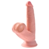 King Cock Plus - Realistyczne Dildo Z Kulkami W Jądrach I Przyssawką 15,2 CM Jasny Kolor Skóry