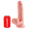 King Cock Plus - Realistyczne Dildo Z Kulkami W Jądrach I Przyssawką 22,9 CM Jasny Kolor Skóry