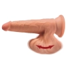 King Cock Plus - Realistyczne Dildo Z Kulkami W Jądrach I Przyssawką 18 CM Ciemny Kolor Skóry