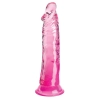 King Cock Clear - Realistyczne Dildo Z Przyssawką Przezroczyste-Różowe 20 CM