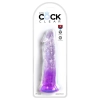 King Cock Clear - Realistyczne Dildo Z Przyssawką Przezroczyste-Fioletowe 20 CM
