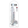 King Cock Clear - Realistyczne Dildo Z Jądrami I Przyssawką Przezroczyste 23 CM