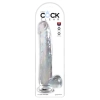 King Cock Clear - Realistyczne Dildo Z Jądrami I Przyssawką Przezroczyste 28 CM