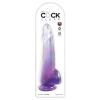 King Cock Clear - Realistyczne Dildo Z Jądrami I Przyssawką Przezroczyste-Fioletowe 25 CM