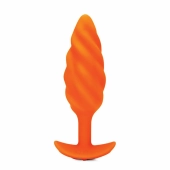 Plug analny wibrujący - B-Vibe Texture Plug Swirl Orange