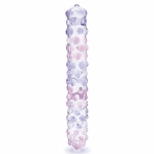 Szklane dildo - Glas Purple Rose Nubby 23 cm