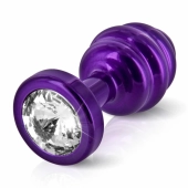 Plug analny - Diogol Ano Ribbed Purple 35 mm