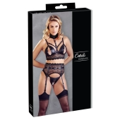 Cottelli Bondage - Seksowny Koronkowy Komplecik Do Bondage Czarny S