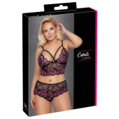 Cottelli CURVES - Miękki Koronkowy Biustonosz I Majteczki Z Wysokim Stanem XL/2XL