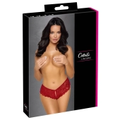 Cottelli LINGERIE - Gorące Czerwone Figi Z Koronki Bez Krocza XL