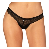 Obsessive - Seksowne Czarne Stringi Z Elastycznej Koronki Chemeris M/L