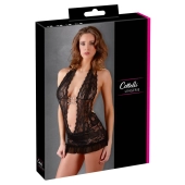 Cottelli LINGERIE - Seksowna Sukienka Z Delikatnej Koronki I Stringi Czarne L