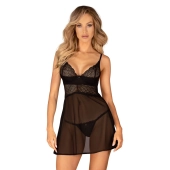 Obsessive - Seksowna Koszula Nocna Z Koronką I Stringami Chemeris XL/2XL