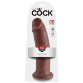 King Cock - Realistyczne Zakrzywione Dildo Z Przyssawką 25 CM Brązowy Kolor Skóry