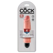 King Cock - Realistyczny Wibrator Z Wyjmowanym Wibrobulletem 15 CM Jasny Kolor Skóry