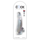 King Cock Clear - Realistyczne Zakrzywione Dildo Z Przyssawką Przezroczyste 19 CM