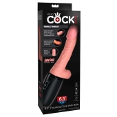 King Cock Plus - Realistyczny Wibrator Z Funkcją Ciepła I Wstrząsów 17 CM Jasny Kolor Skóry