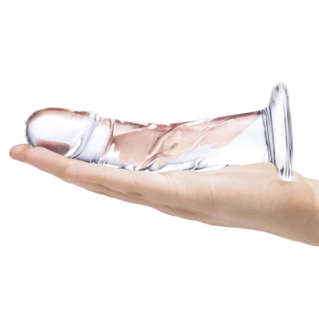 Szklane dildo - Glas Curved Realistic with Veins