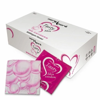 Prezerwatywy MoreAmore Tasty Skin Gift - o zapachu Gumy Balonowej - 1 szt.