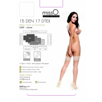 Pończochy samonośne - MissO S305 Beżowe L/XL