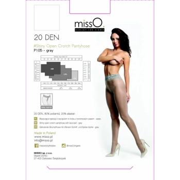 Rajstopy z wycięciem - MissO P105 Szare S/M