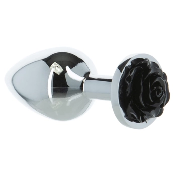 Plug analny - Lux Active Metal Butt Plug Black Rose