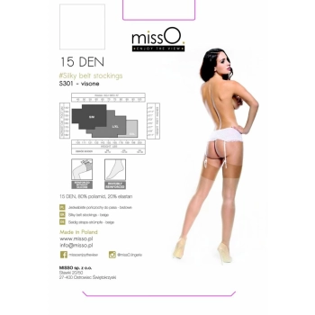 Pończochy do pasa - MissO S301 Beżowe S/M
