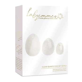 Kulki gejszy - La Gemmes Yoni Egg Set Clear Quartz