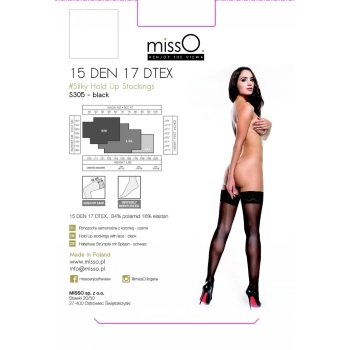Pończochy samonośne - MissO S305 Czarne L/XL