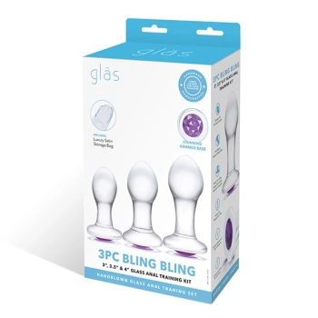 Zestaw szklanych plugów analnych - Glas Bling Bling Anal Training Kit