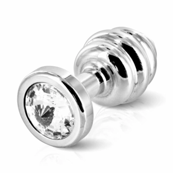Plug analny - Diogol Ano Ribbed Silver Plated 30 mm