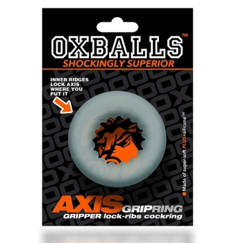 Pierścień erekcyjny - Oxballs Axis Rib Griphold Cockring Clear Ice