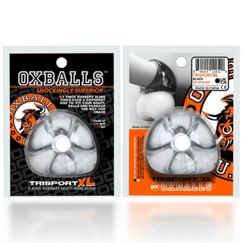 Oxballs - Tri-Sport XL Pierścień Na Penisa Z 3 Otworami Przezroczysty