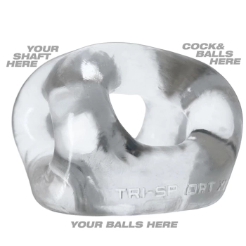Oxballs - Tri-Sport XL Pierścień Na Penisa Z 3 Otworami Przezroczysty