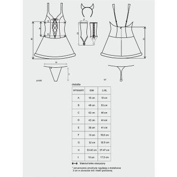 Diabella kostium 4-częściowy L/XL