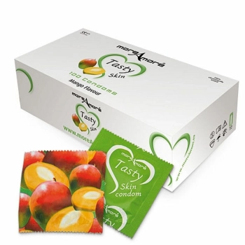 Prezerwatywy MoreAmore Tasty Skin Gift - o zapachu Mango - 1 szt.