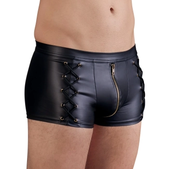 NEK - Czarne Męskie Spodenki Z Seksownym Sznurowaniem Po Bokach 2XL