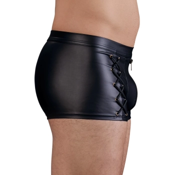 NEK - Czarne Męskie Spodenki Z Seksownym Sznurowaniem Po Bokach 2XL