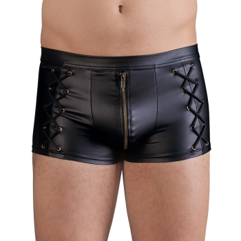 NEK - Czarne Męskie Spodenki Z Seksownym Sznurowaniem Po Bokach 2XL
