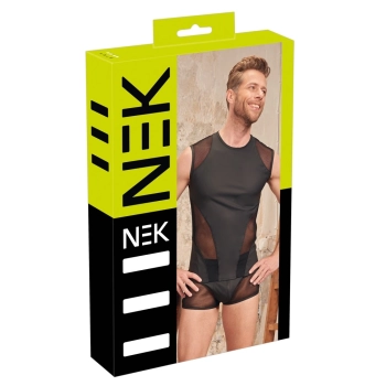 NEK - Czarna Koszulka Bez Rękawków Z Wstawkami Z Siateczki XL