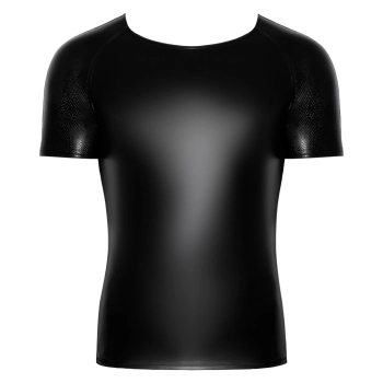 Noir - Seksowna Męska Koszulka Czarny Mat XL
