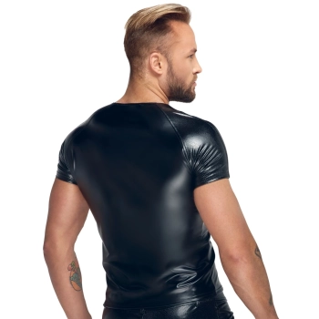 Noir - Seksowna Męska Koszulka Czarny Mat XL