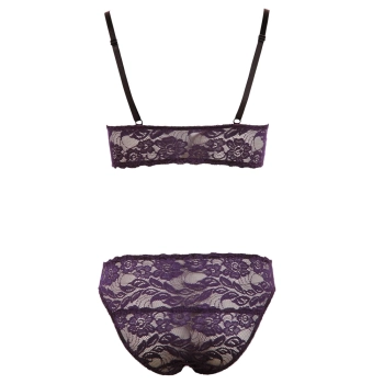 Cottelli LINGERIE - Seksowny Koronkowy Biustonosz I Figi Na Haftki S