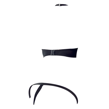 Cottelli LINGERIE - Seksowny Otwarty Biustonosz + Stringi Czarne 75B/S